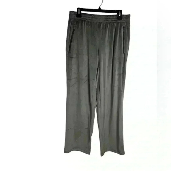 SKIMS VELOUR Wide Leg Track PANTS In Gunmetal Size Medium - Picture 2 of 10
